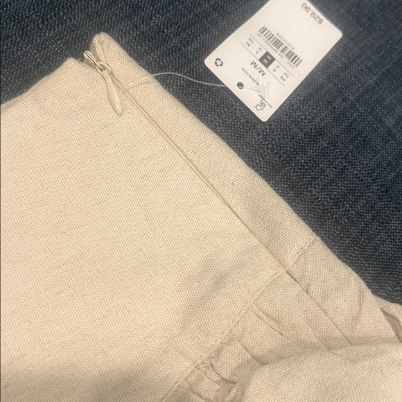 Linen Beige Ruffled Skirt - Picture 4 of 5